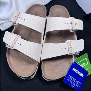 Birkenstock Big Buckle Arizona Vegan Eggshell Women’s Sandals